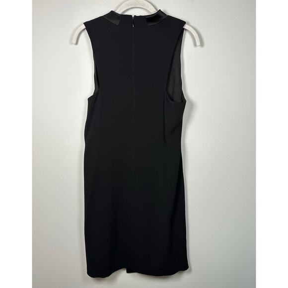 Halston Heritage Black High Draped Neck Sleeveless Dress Women's Large - Picture 4 of 11